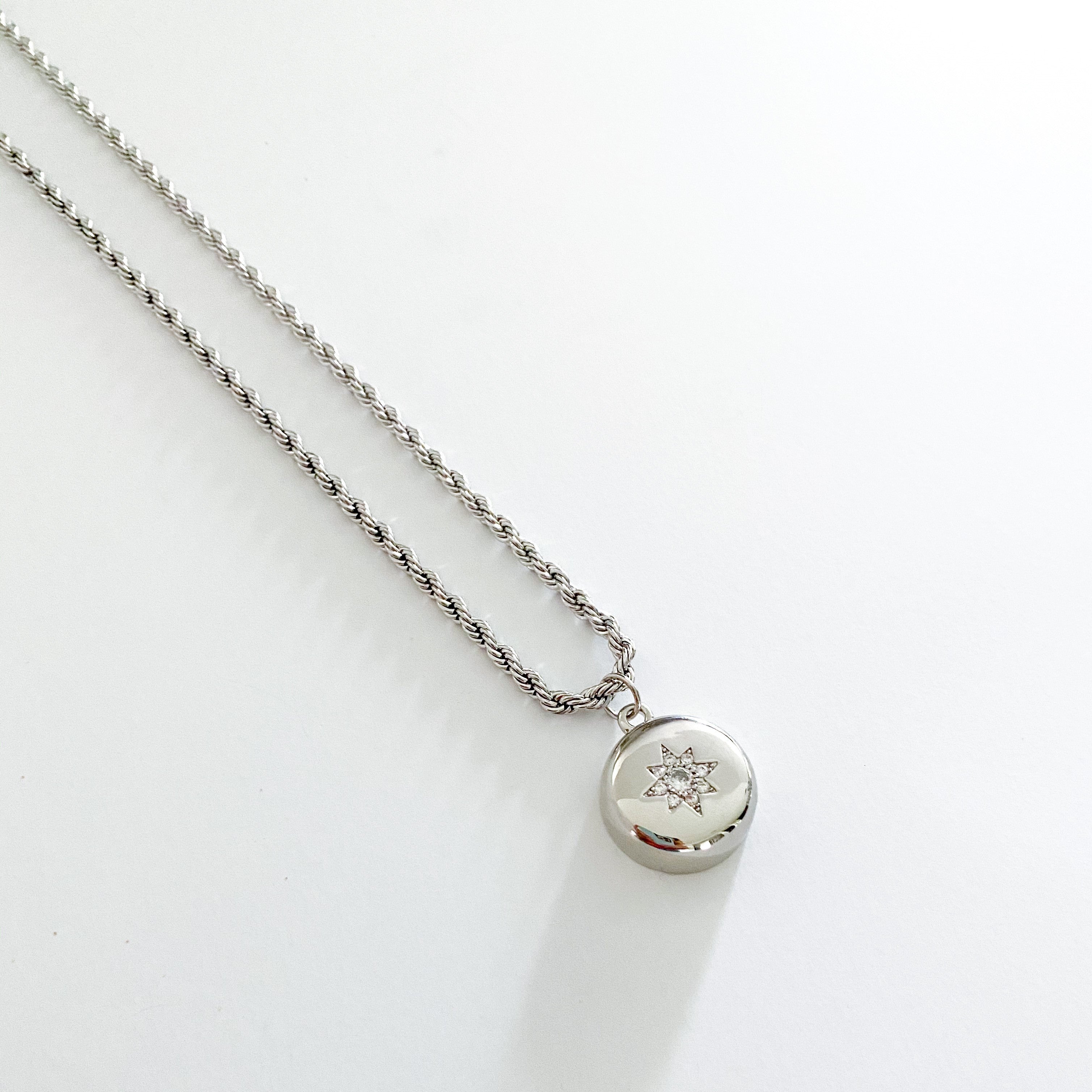 Embedded Star Necklace - Sterling Silver
