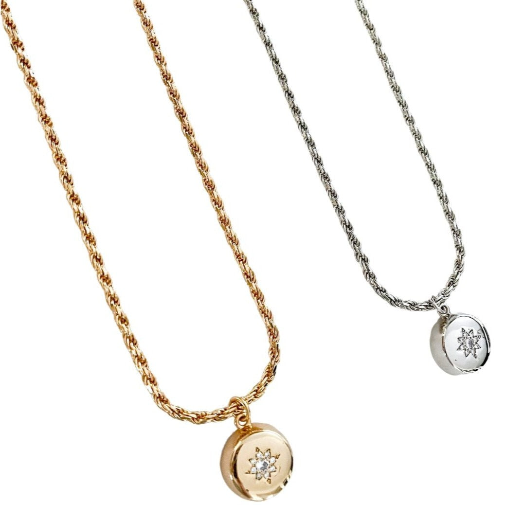 Embedded Star Necklace - Sterling Silver