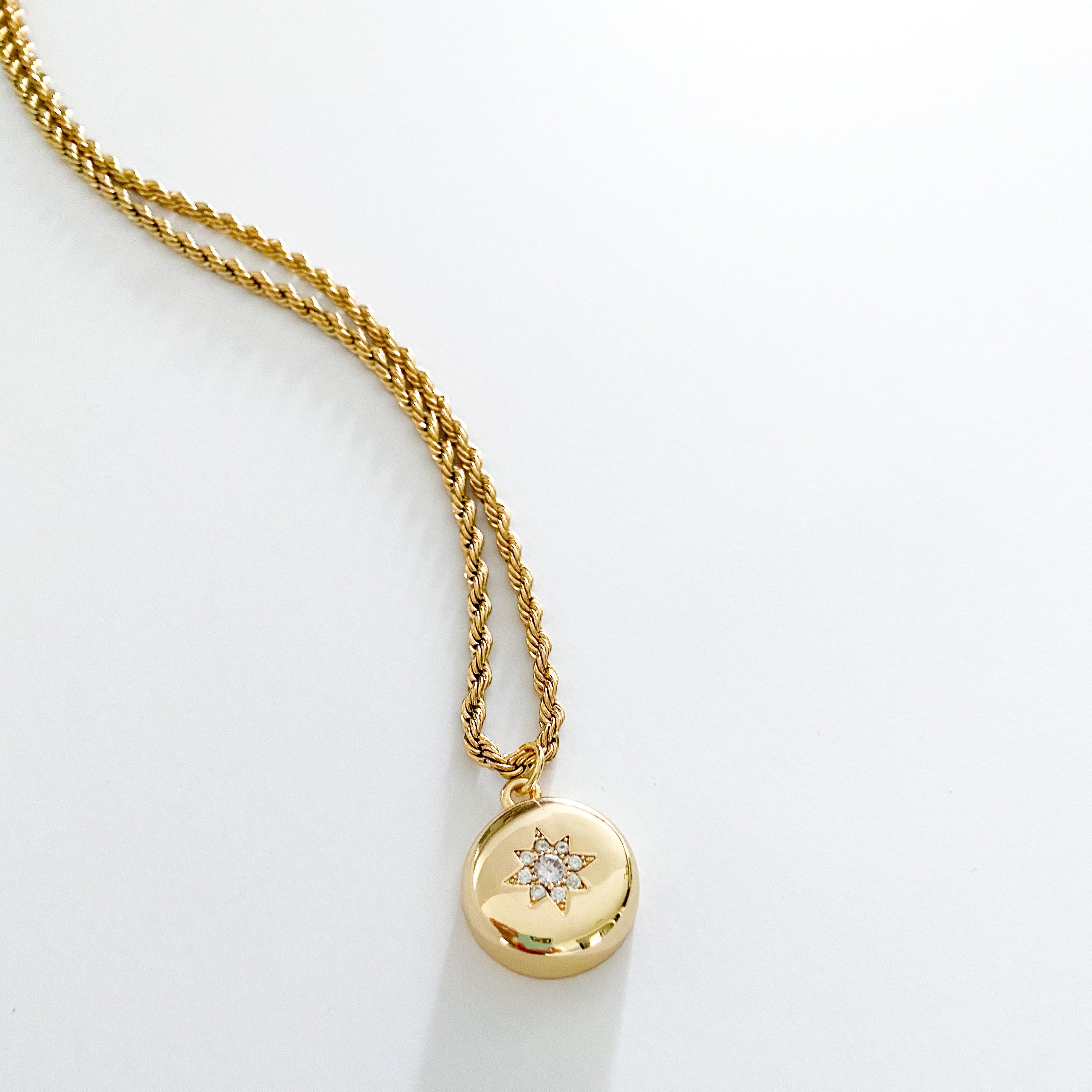 Embedded Star Necklace - Sterling Silver