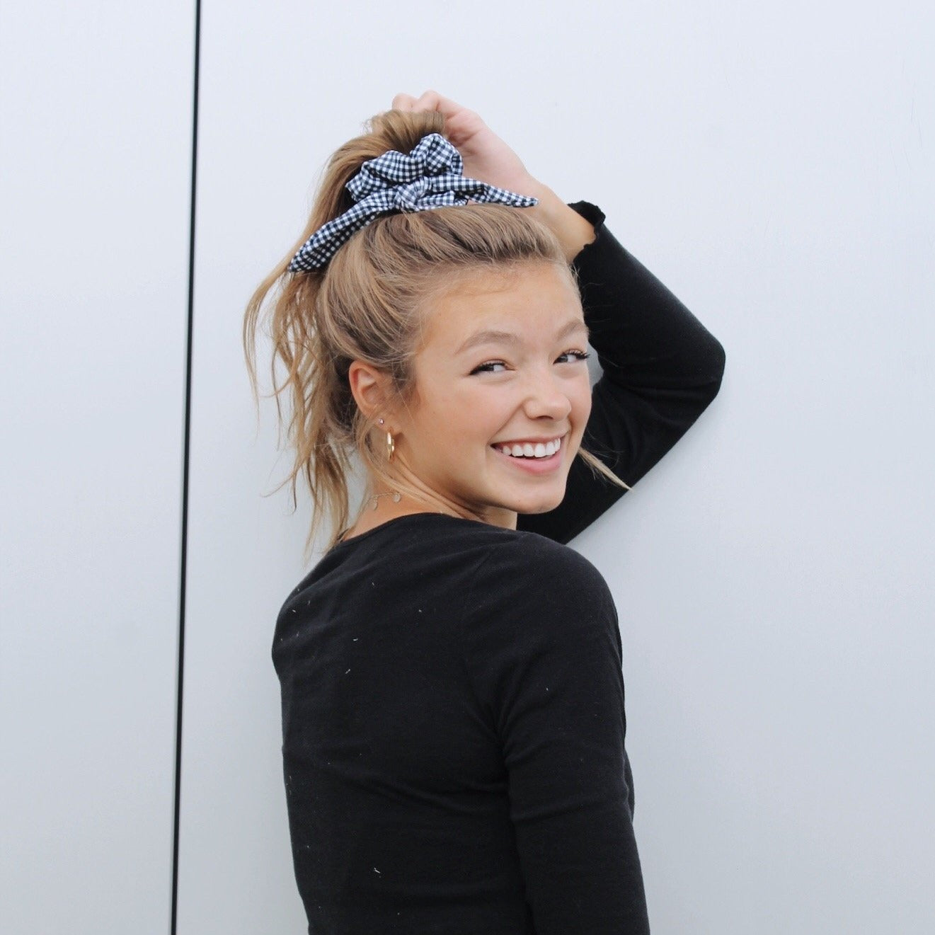 Black + White Gingham Bunchie by Bandits - Wear in hair