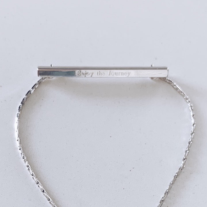Smart Jewelry Personal Safety Panic Device for Emergency - Inspirational Silver Bar Bracelet