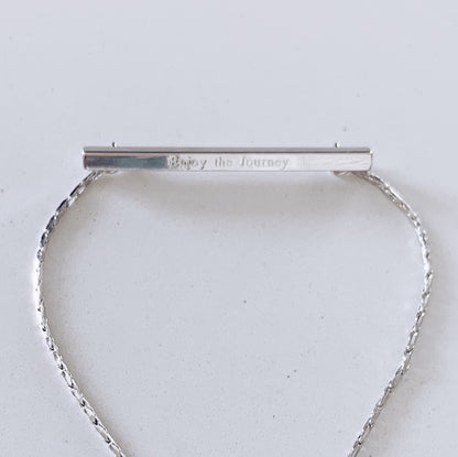 Smart Jewelry Personal Safety Panic Device for Emergency - Inspirational Silver Bar Bracelet