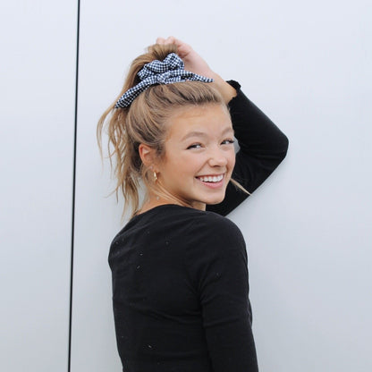 Black + White Gingham Bunchie by Bandits - Wear in hair